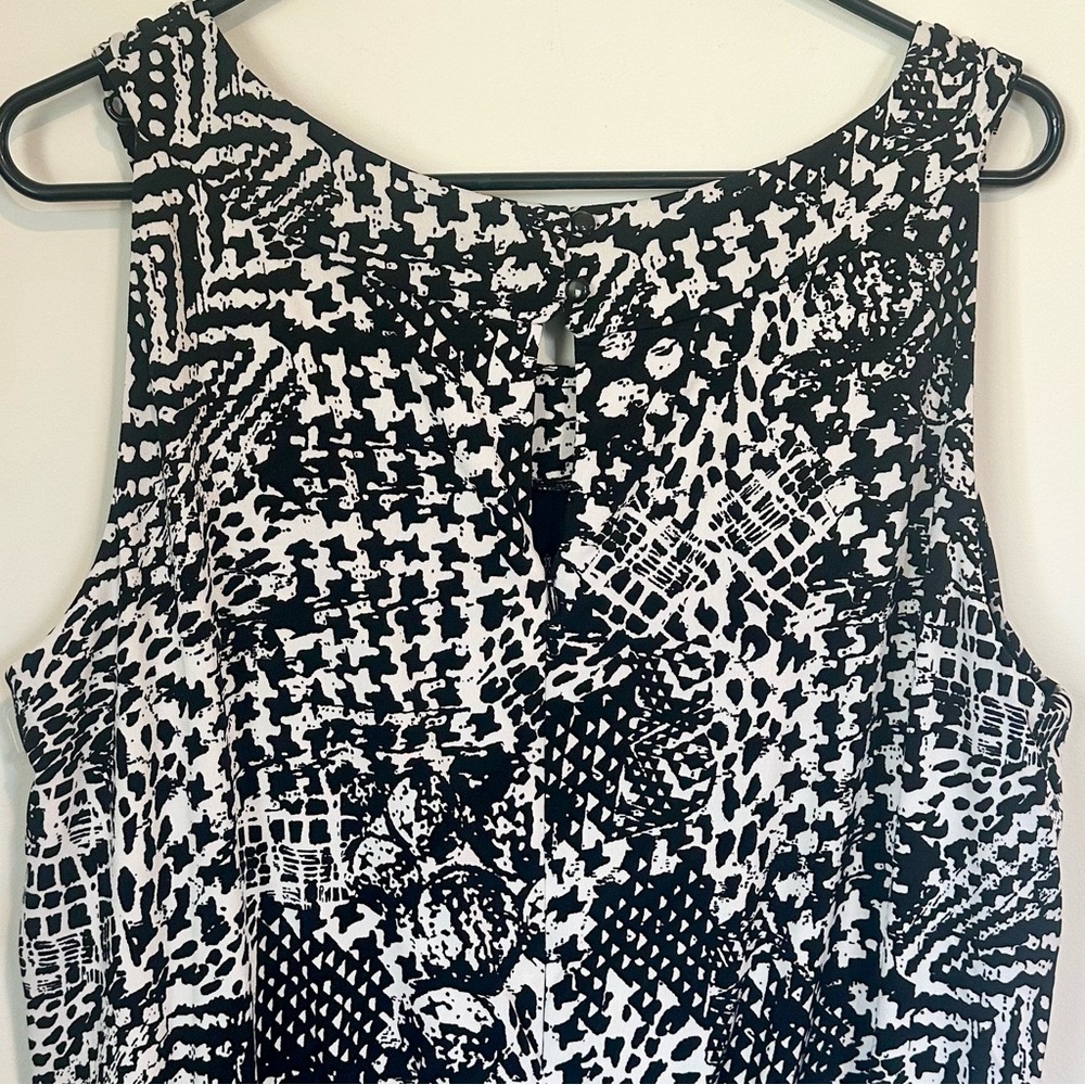 Style & Co. Black and White Geometric Wide Leg Jumpsuit - Size: 2X - Picture 6 of 9